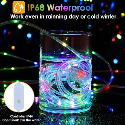 132Ft Rope Lights for Outside, Waterproof 18 Colors Changing Rope Lights Fairy String Lights with Remotes, 400 LEDs Dimmable Twinkle Christmas Lights for Bedroom Patio Halloween Decorations