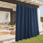 RYB HOME Extra Wide Outdoor Curtains for Patio Waterproof Heavy Duty Thermal Insulated in Summer Full Coverage Privacy for Gazebo, Cabana & Pergola, W100" x L90", Navy Blue, 1 Panel