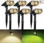Consciot Christmas Solar Spot Lights Outdoor, IP67 Waterproof 2-in-1 Solar Outdoor Lights, Durable Christmas Decoration Lights for Garden, Yard, Pathway, Driveway, Porch, Walkway, Auto On/Off, 6 Pack