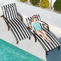 Chaise Lounge Chairs Outdoor Set of 2, Comfy Outside Wicker Patio Pool Lounge Chair w/ 5 Adjustable Back Angle, Cup Holder, Thicken Cushion