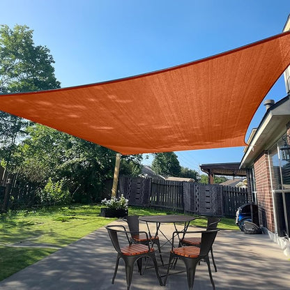 SUNLAX Sun Shade Sail 11' x 18' Terra Red Rectangle Canopy Sail Shade Cover UV Block Permeable Sunshade Outdoor for Patio Backyard Deck Pergola (We Make Custom Size)