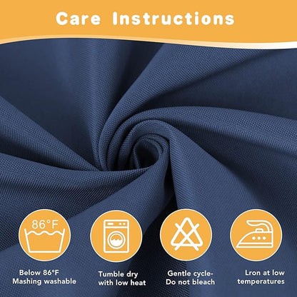 HolidayIdeas Outdoor Curtains for Patio Waterproof, 4 Panels - 54 x 108 Inch - Privacy Protection & Light Filtering Curtains Navy Grommet Outside Curtains for Porch, Gazebo, Pergola, Backyard
