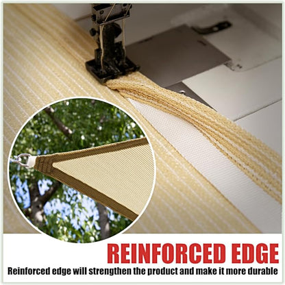ColourTree TAPR1616 Custom Size 14' x 23' White Sun Shade Sail Canopy UV Block UPF50 Rectangle - Commercial Standard Heavy Duty - 190 GSM - 3 Years Warranty
