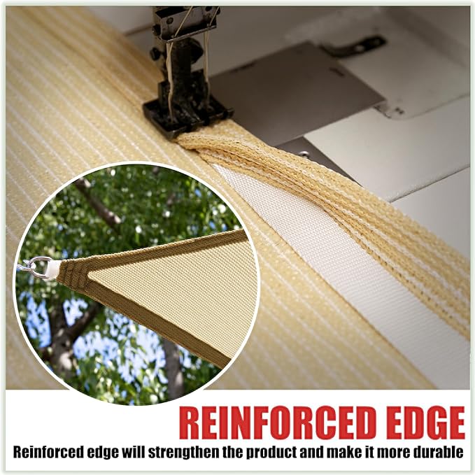 ColourTree TAPR1616 Custom Size 9' x 20' White Sun Shade Sail Canopy UV Block UPF50 Rectangle - Commercial Standard Heavy Duty - 190 GSM - 3 Years Warranty