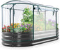 KING BIRD Raised Garden Bed with Cover Galvanized Oval Planter Garden Box Outdoor for Gardening, Vegetables, Flowers 71x36x12 in, Clear