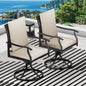 LEVELEVE 5 Piece Outdoor Patio Dining Set with 4 Swivel Dining Chairs & 1 Large Round Dining Table,Bistro Furniture Set for Lawn, Garden, Deck, Backyard and Porch