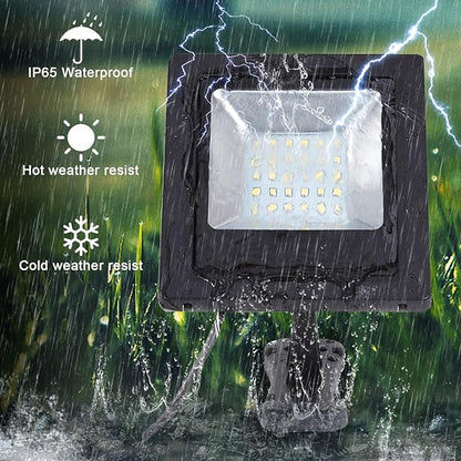 Solar Lights Dusk to Dawn 4400mAh Solar Powered Spotlight Waterproof Flood Light 6000K Lighting with 16FT Cord for Patio, Flag Pole, Fence, White