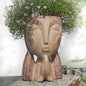 Face Planter Pots with Drainage Hole, Resin Head Planters for Indoor Plants Flower Plant Pots Succulent Pot, Cute Girl Face Planter Gifts for Lover-Praying