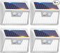 Peasur White Solar Lights Outdoor Waterproof, 6Pack 140LED Solar Powered Motion Sensor Light, 3 Modes Security Wall Lights for Fence Garden Yard Outside