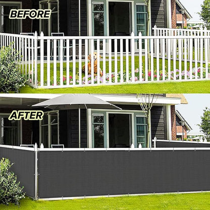 LOVE STORY Balcony Privacy Screen, 2.5'x5' Deck Shield Screen Fence Cover,UV Protection and Weather-Resistant,3 FT Height for Deck, Patio, Backyard, Outdoor Pool, Porch, Railing, Dark Grey