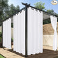 HolidayIdeas Outdoor Curtains for Patio Waterproof, 2 Panels - 84 x 84 Inch - Privacy Protection & Light Filtering Curtains Grommet Outside Curtains for Porch, Gazebo, Pergola, Backyard (White)