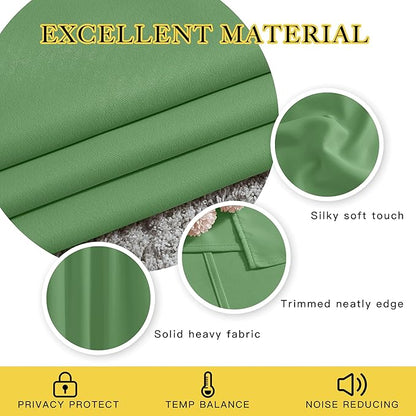 NICETOWN Kitchen Short Blackout Curtain and Drape - Thermal Insulated Solid Grommet Blackout Panel for Patio Bedroom Living Room (Single Panel, 52 inches by 45 inches, Froest Green)