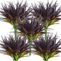 32 Pcs Artificial Grass Fake Grass Plants 17.3in Outdoor Plants UV Resistant Faux Greenery Stems for Home Window Garden Office Patio Pathway Front Porch Halloween Décor Light Green & Purple