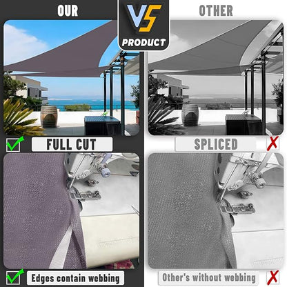LOVE STORY Custom Size 7'x7'x9.9' Dark Grey Sun Shade Sail Right Triangle Sunhsade Fabric Awning Canopy for Patio Backyard Carport Pergola (Customized)