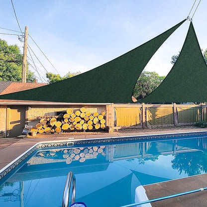 E&K Sunrise 6' x 6' x 6' Sun Shade Sail Triangle Canopy Shade Cover UV Block for Patio Backyard Garden Outdoor (Green)
