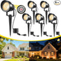 T-SUN Dusk to Dawn Outdoor Lighting, Flag Spot Lights with Photocell Auto On/Off, Waterproof 3000K Warm White LED Plug-in Landscape Spotlights for Garden Yard Tree Pathway Pole House