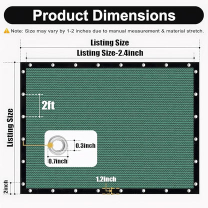 Artpuch 90% Sun Shade Cloth, 12 x 12 FT Pergola Shade Cover Canopy with Grommets, Sun Screen Fabric Tarp for Patio, Outdoor, Garden, Backyard, Green