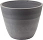 PSW Pot Collection 12-inch Plastic/Stone/Wood Composite Large Ribbed Planter – No Drainage Hole (Drillable), Indoor/Outer Garden Pot for Foliage, Trees, Flowers, Ferns, Cement Gray