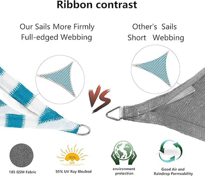 Tronssien Rectangle 10'x13' Sun Shade Sail,95% UV Blockage Canopy Awning for Outdoor Patio and Garden, Yard Activities