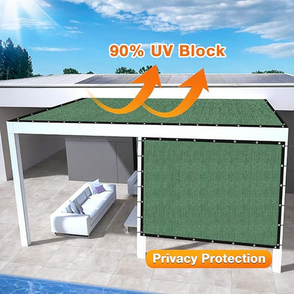 Artpuch Outdoor Pergola Shade Cover 9' X 14' Sun Shade Cloth with Grommets, 90% UV Protection Canopy Patio Privacy Screen (Customized Available) GN107, Green