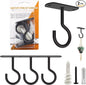 NACETURE Ceiling Hooks Heavy Duty 2 Pack - Plant Hooks for Ceiling Hanging Hook for Hanging Basket Hook, Light, Bird Feeders, Wind Chimes Décor Indoor & Outdoor (Black, 2.5 Inch 4 Pack)