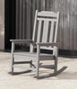 SERWALL Oversized Rocking Chair Outdoor, HDPE Outdoor Rocking Chair, Space Gray