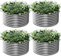 4 Pack Round Galvanized Raised Garden Bed Outdoor, Metal Garden Bed for Vegetables, Above Ground Garden Box for Flower, Steel Raised Beds for Gardening - 2FT
