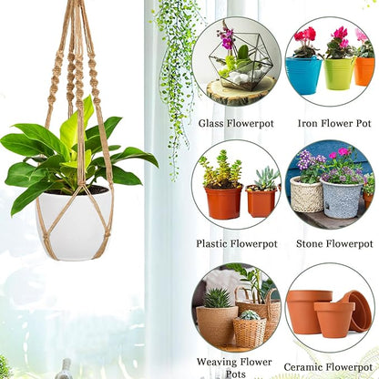 Augshy 27 Inch Macrame Plant Hanger, 2 Packs Plant Hangers with Hooks, Hanging Planter for Indoor Plants Decorative Macrame Pot Hanger for Home Decor