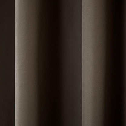 TOWN & COUNTRY BASICS Cabana Solid Heavyweight Indoor Outdoor Curtains, Light Filtering Opacity with Grommet Top, Water Repellent, 2-Pack Set, 54"x108", Chocolate