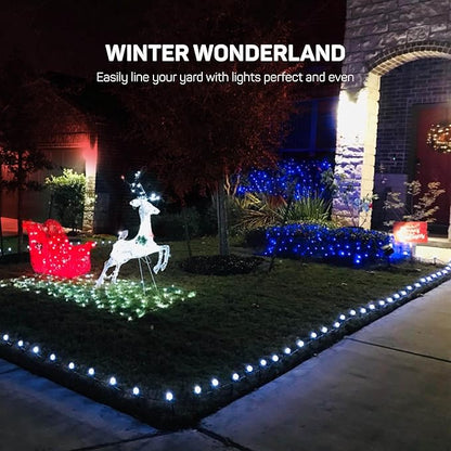 Christmas Light Yard Stakes [Set of 50] Outdoor Light Stakes - 8.5" Tall - Universal Christmas Pathway Lights On Yards, Driveways - Christmas Yard Stakes - USA Made