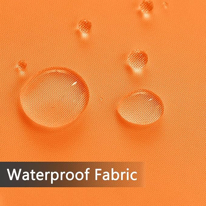 SpaceDresser Waterproof Outdoor Sheer Curtains for Patio - 2 Panels Rod Pocket Indoor Voile Sheer Curtain for Living Room,100W x 96L inch, Orange