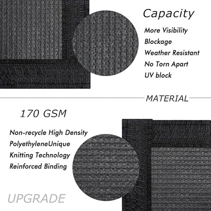 UPGRADE Privacy Fence Screen 5'x90' Dark Grey Outdoor 90% Visibility Blockage 170 GSM Mesh Shade Cover Panels for Backyard,Balcony,Home Decoration with Zip Ties,Customized Avaliable
