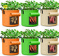 10 Gallon Potato Grow Bags - 6 Pack 350g Heavy Duty Thick Aeration Nonwoven Fabric Pots with Handles, Potatoes Grow Bags 10 Gal with Flap, Garden Bags for Growing Potatoes Plant Vegetables Flower