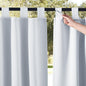 NICETOWN 2 Panels Patio Curtainss Outdoor Waterproof with Self-Adhesive Tab Top, Thermal Insulated Light Block Curtainss for Easy Hanging & Sliding Outdoor Living Dividers, W52 x L84, Greyish White