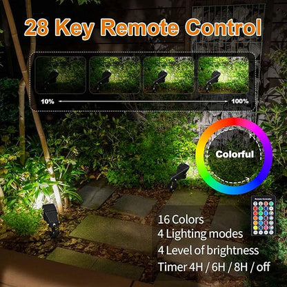 RGB Hallowmas Outdoor SpotLights with Timer(4/6/8H), 10W Metal case Color Changing Spot Light Outdoor Garden Yard Lawn Landscape Spot Lights IP65 Waterproof, 1 Lights