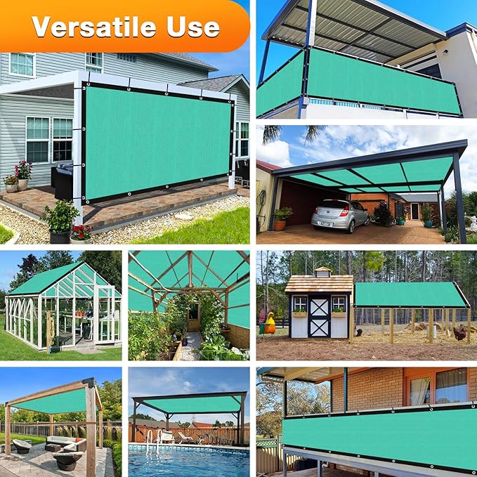 Artpuch Outdoor Pergola Shade Cover 9' X 24' Sun Shade Cloth with Grommets, 90% UV Protection Canopy Patio Privacy Screen (Customized Available) GN107, Turquoise