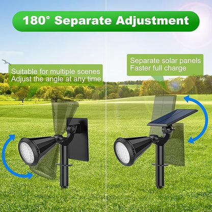 Color Changing Solar Spot Lights Outdoor Waterproof 180° Adjustable Colored RGB Solar Powered Landscape Lights for Yard 7 Lighting Modes Solar Spotlights for Pathway Garden Outside (6 Pack)