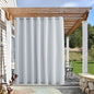 NICETOWN Privacy Outdoor Curtain for Patio Waterproof, Thermal Insulated Sun Block Rustproof Top & Bottom Grommet Windproof Indoor Outdoor Blinds for Balcony, Greyish White, 1 Panel, 100" W by 95" L