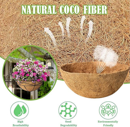 2 Pack 12 Inch Round Replacement Coco Liners for Hanging Basket Natural Coconut Fiber Liner for Flower Planter Coco Coir Pots for Indoor Outdoor Garden Plants