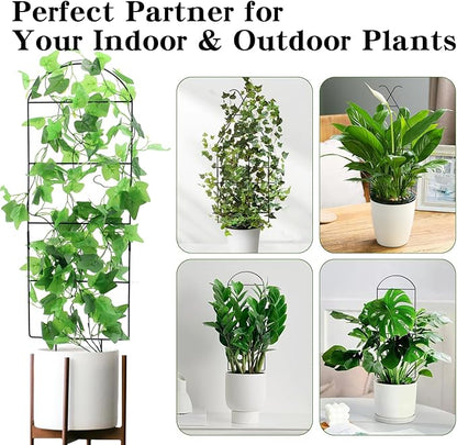 ZOUTOG Trellis for Climbing Plants Indoor 4 Pack 30 Inch,Rustproof Metal Garden Trellis for Potted Plants,Houseplant Support Indoor Outdoor for Ivy Pothos Monstera Hoya Flower Vines(House Shape)