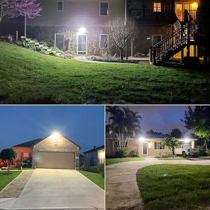 SANSI 55W Motion Sensor Outdoor Lights 7000LM Super Bright LED Security Lights, 5000K Dusk to Dawn Flood Light, 4 Modes,Wide 320°Angle Illumination, for Yard, Patio, Garage, Doorways Wired Not Solar
