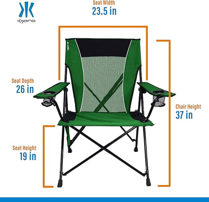 Kijaro Dual Lock Portable Camping Chairs - Enjoy the Outdoors with a Versatile Folding Chair, Sports Chair, Outdoor Chair & Lawn Chair - Dual Lock Feature Locks Position – Jasper Green