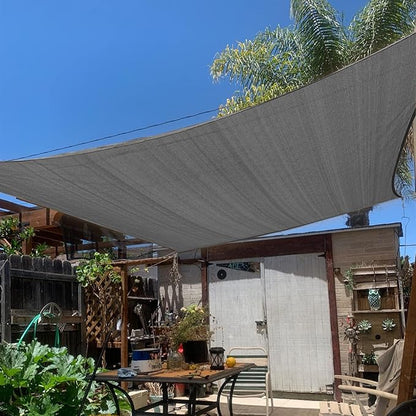 KANAGAWA 8'X12' Dark Gray Custom Size Sun Shade Sail Rectangle UV Block Canopy Cover for Patio Backyard Lawn Garden Outdoor (Customized Available)
