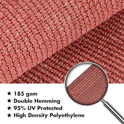 KANAGAWA 20'X24' Rust Red Custom Size Sun Shade Sail Rectangle UV Block Canopy Cover for Patio Backyard Lawn Garden Outdoor (Customized Available)