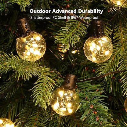 Outdoor String Lights, 25ft 20 LED Bulbs Hanging Patio Lights Dimmable with Timer & Remote, Globe Bulb Shatterproof & Waterproof for Outdoor Indoor Patio Backyard Balcony Decor - Warm White