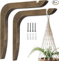 Wooden Plants Hanger, Plant Hangers Indoor Wall Mount, 8.58-Inch Hanging Plant Hooks for Wall, Basket Hooks for Lanterns, Flower Bracket, Wind Chimes, Lamp, Bird Feeders, Patio Decor(Brown 2PCS)