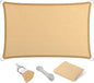 Eden's Decor Straight Flat-Edged Sun Shade Sail Rectangular 4' x 12' Beige UV-Blocking Outdoor Canopy Fabric Cloth Awning for Pergola Patio Garden Backyard Custom Size