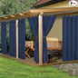 HolidayIdeas Outdoor Curtains for Patio Waterproof, 6 Panels - 54x84 Inches - Weatherproof Privacy Outsides Curtains for Cabana Porch Pergola, Sunlight & UV Blocking (Navy, Grommet Top)