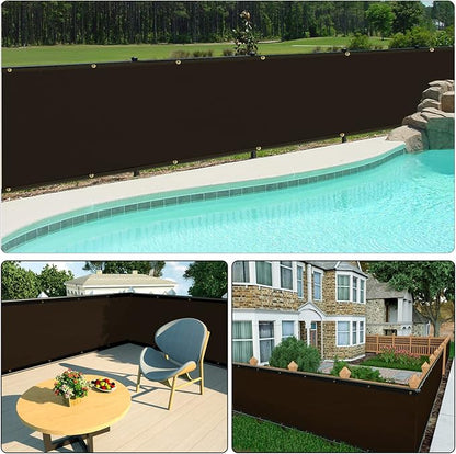 UPGRADE Privacy Screen Fence 6' x 50' Commercial Shade Cover with Brass Grommets Heavy Duty Perfect for Outdoor Back Yard-Mocha, Customizable