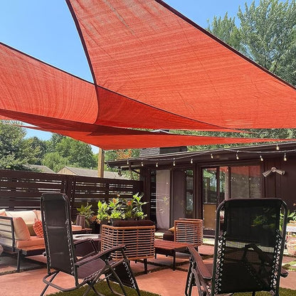 LOVE STORY Custom Size 8'x12'x14.4' Terra Red Sun Shade Sail Right Triangle Sunshade Fabric Awning Canopy for Patio Backyard Carport Pergola (Customized)